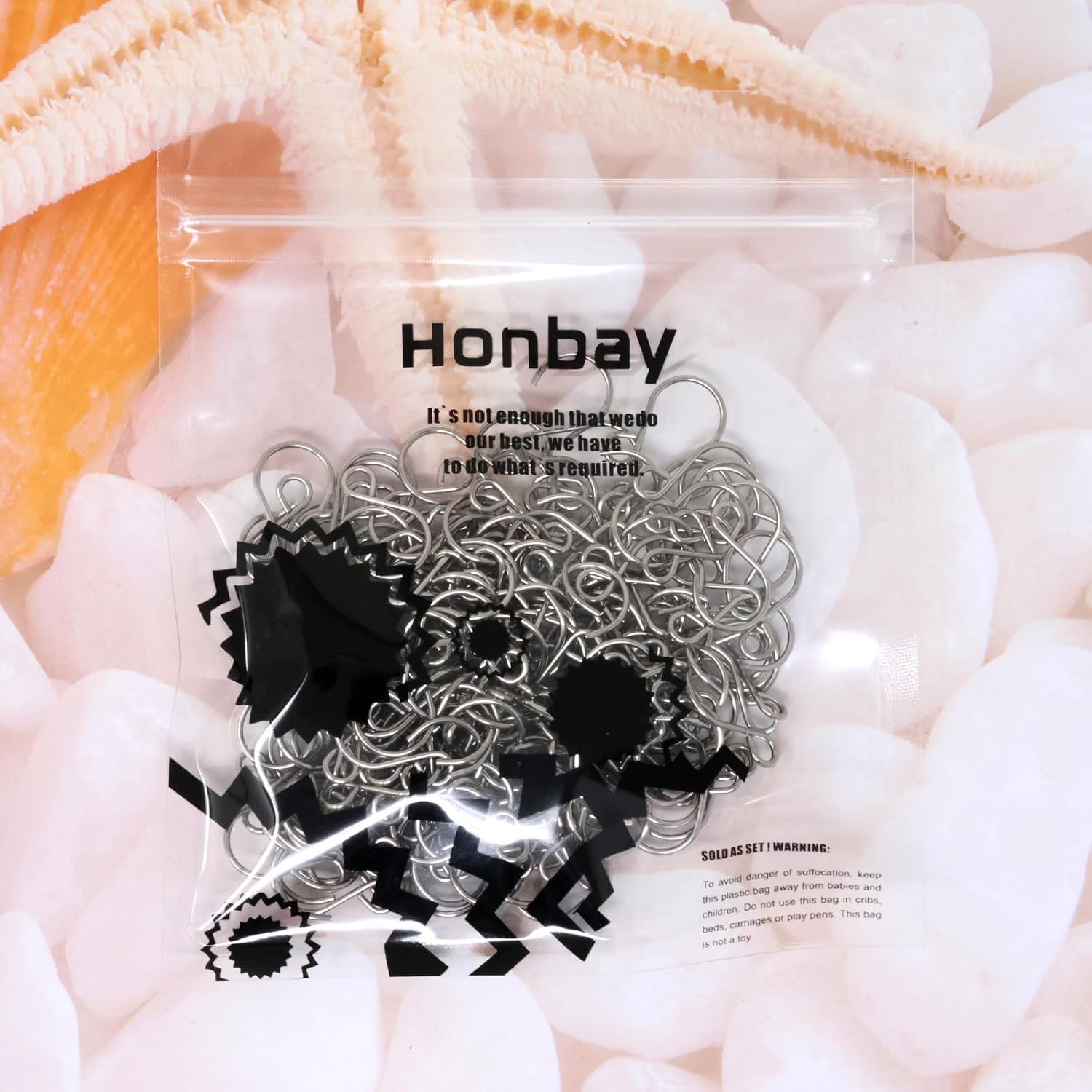Honbay 200PCS Mini S Shape Hooks Stainless Steel Tiny Ornament Hooks Crystal Bead Curtain Hooks for Suncatchers Chandelier Crystal Lamps and Christmas Tree Decoration
