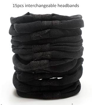 Super Soft Interchangeable Nylon Headbands Black Interchangeable Headbands for Bows, High Stretchy, 15pcs