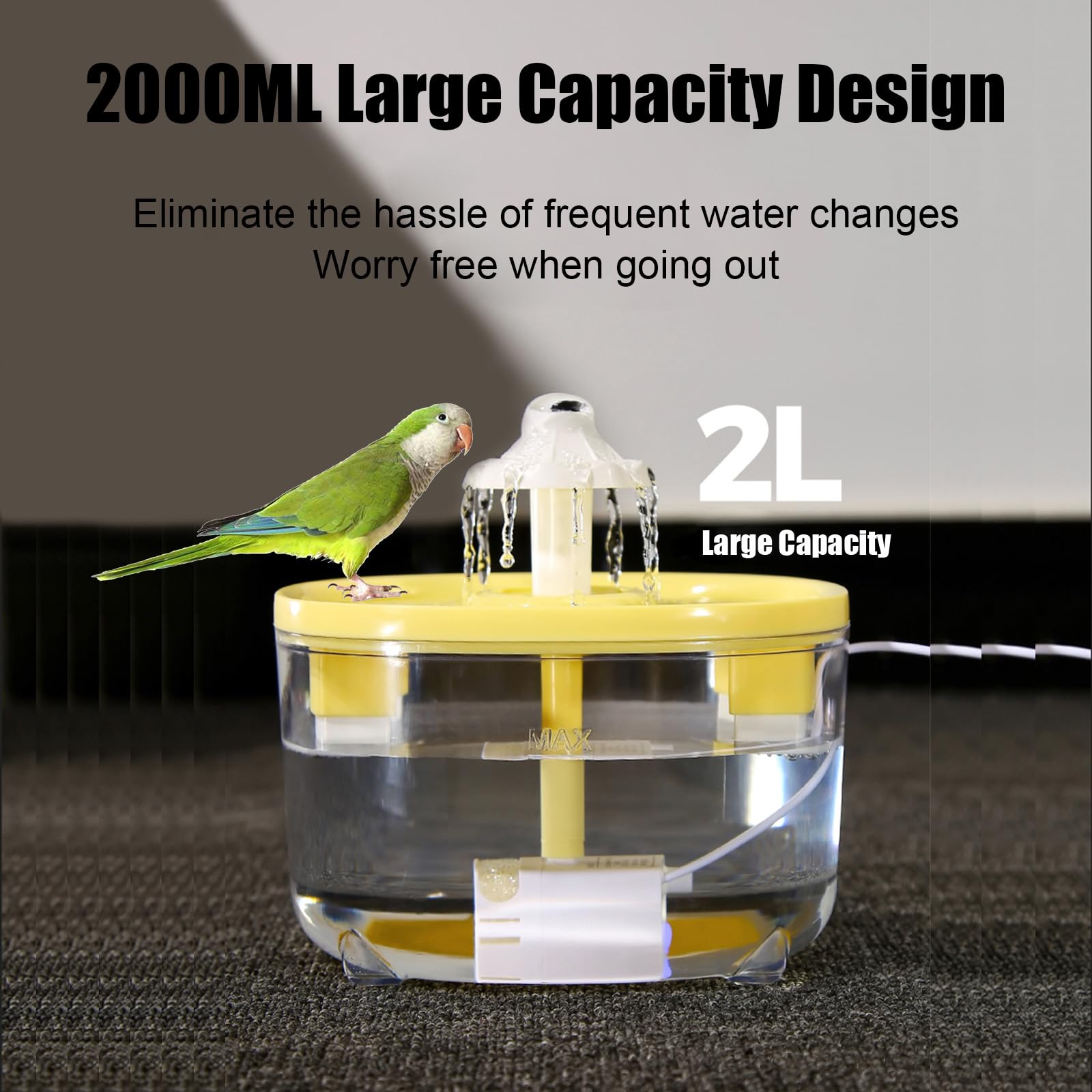 Vasca automatica per uccelli parrocchetti per gabbia interna pappagalli Vasca da bagno automatica per uccelli Doccia Budgie con pompa per calopsitte, inseparabili, fringuelli, canarini