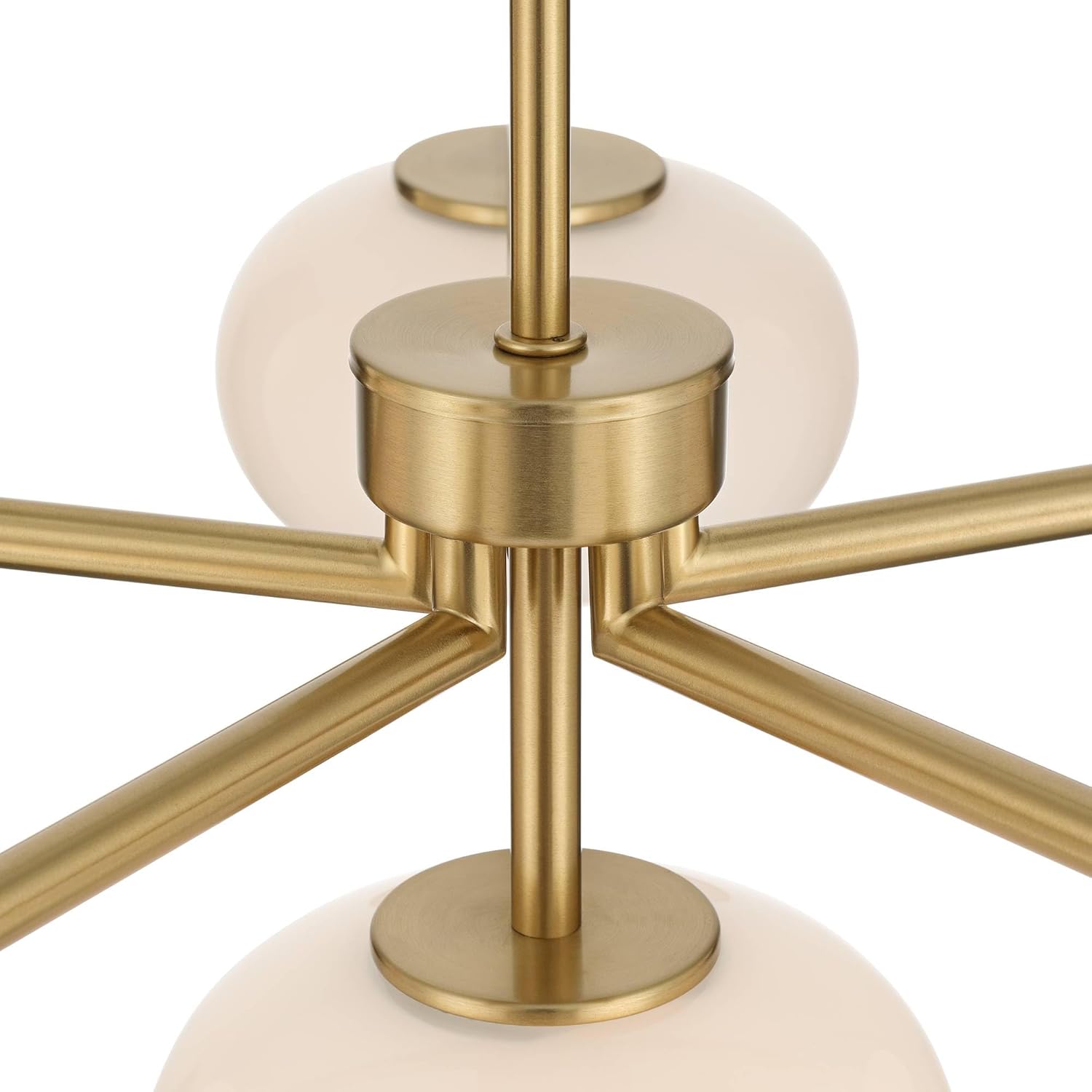 Possini Euro Design Possini Euro Damian 32" Wide Antique Brass and Opal 6-Light Chandelier