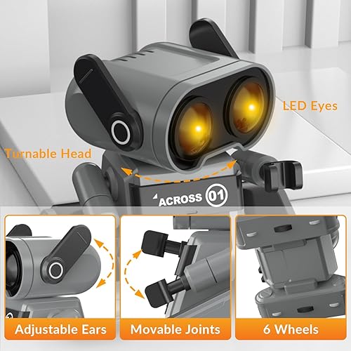 Miniatura 3 de Robot de juguete RC para niños, robot recargable de control remoto para niños y niñas, con demostración automática, movimientos de baile, música,