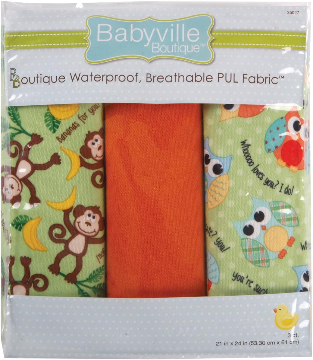 Babyville Boutique 35030 PUL Fabric, Neutral Solids, 21 x 24-Inch (3-Count)