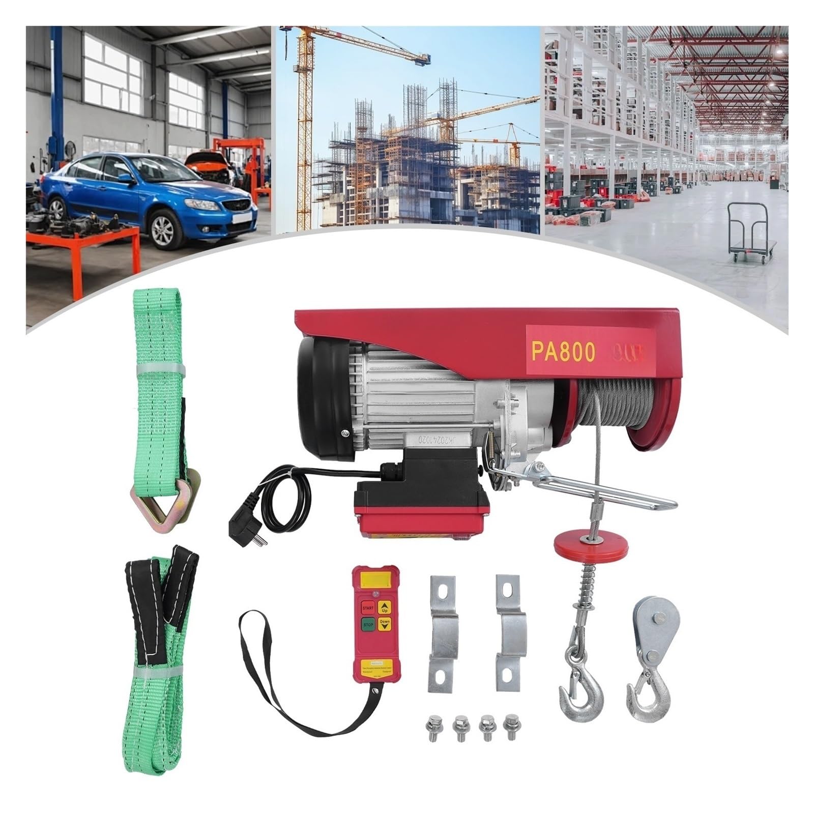 Polipasto Eléctrico De 220 V, 1450 W, Capacidad Máxima Elevación 1763,7 Libras, Control Remoto Inalámbrico (80 M) Cabrestante Elevador Polipasto