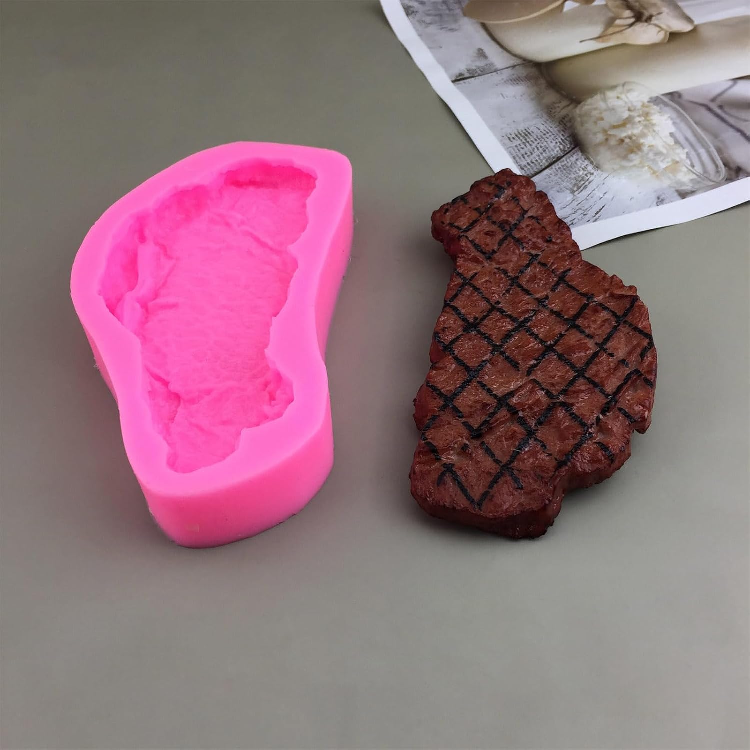 Silicone Mousse Molds Cake Moulds Meat Shaped Dessert Molds Chocolate Molds Cake Decorating Tool for Kitchen Bakings, 15.5*7.7*2.3CM