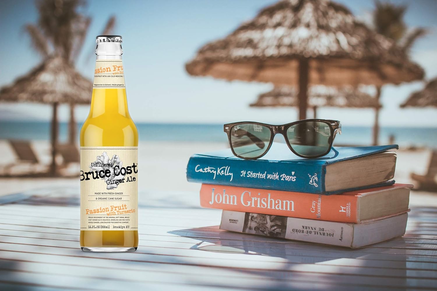 Bruce Cost - Unfiltered Ginger Ale - Passion Fruit with Turmeric - 12 oz (12 Glass Bottles)