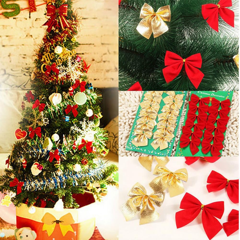 10 Fiocchi Natalizi Glitterati - Piccoli Fiocchi Natalizi Fiocchi Glitterati Per Ghirlande Natalizie Ghirlande Decorazioni Per Alberi Rosso 98500523