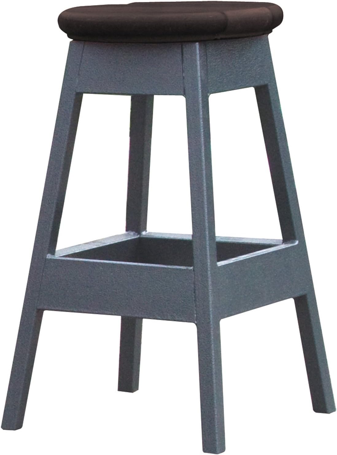 CM957-CSS 14" x 14" x 24" Bar Stool for Spa, 16 Gauge Welded Powdered Coated Metal Frame with Synthetic Wood, Smoke