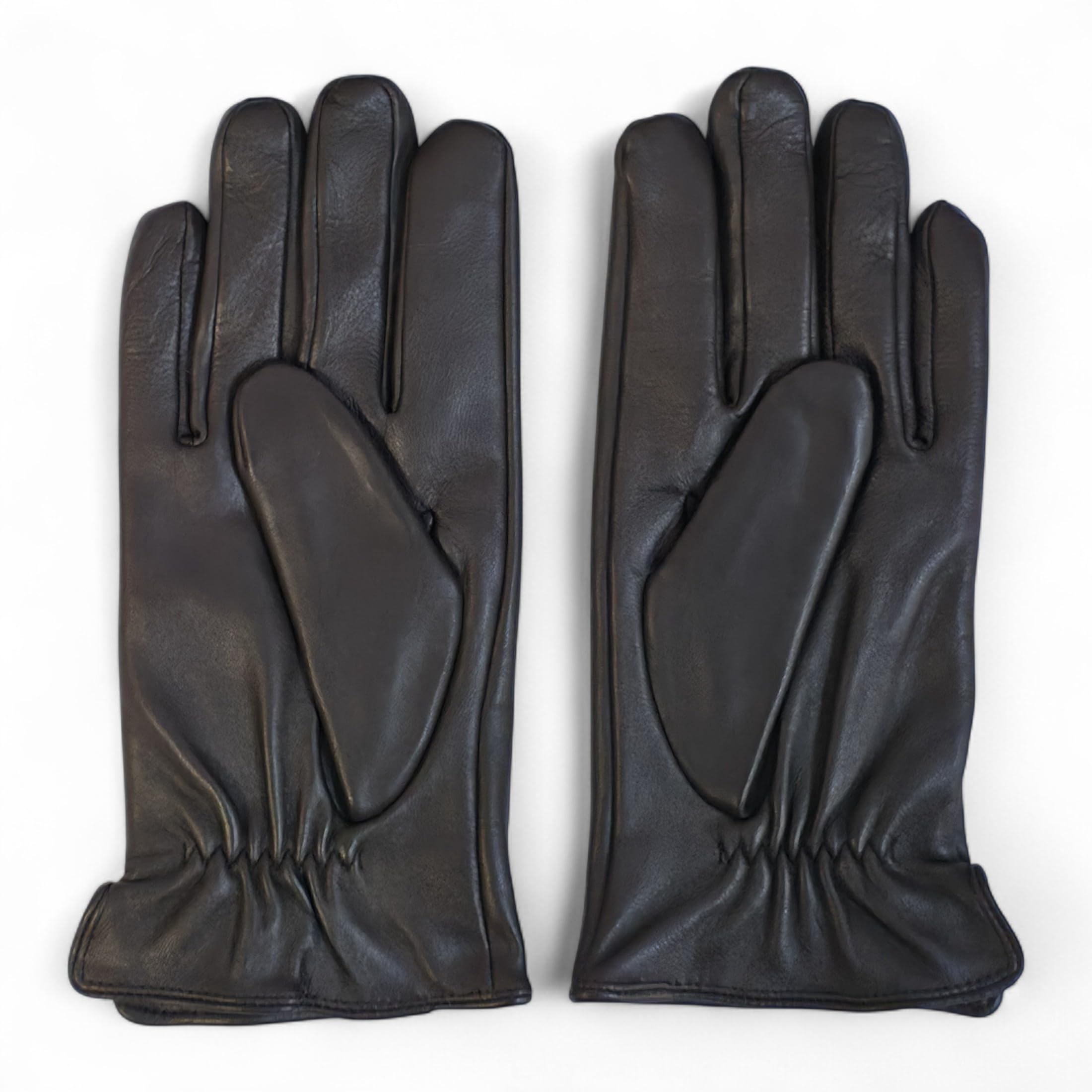 Infinity Leather Guantes de Conducción de Cuero Italiano Hombre: Piel Auténtica Suave, Forro de Lana Calido, Compatibles con Pantallas Táctiles