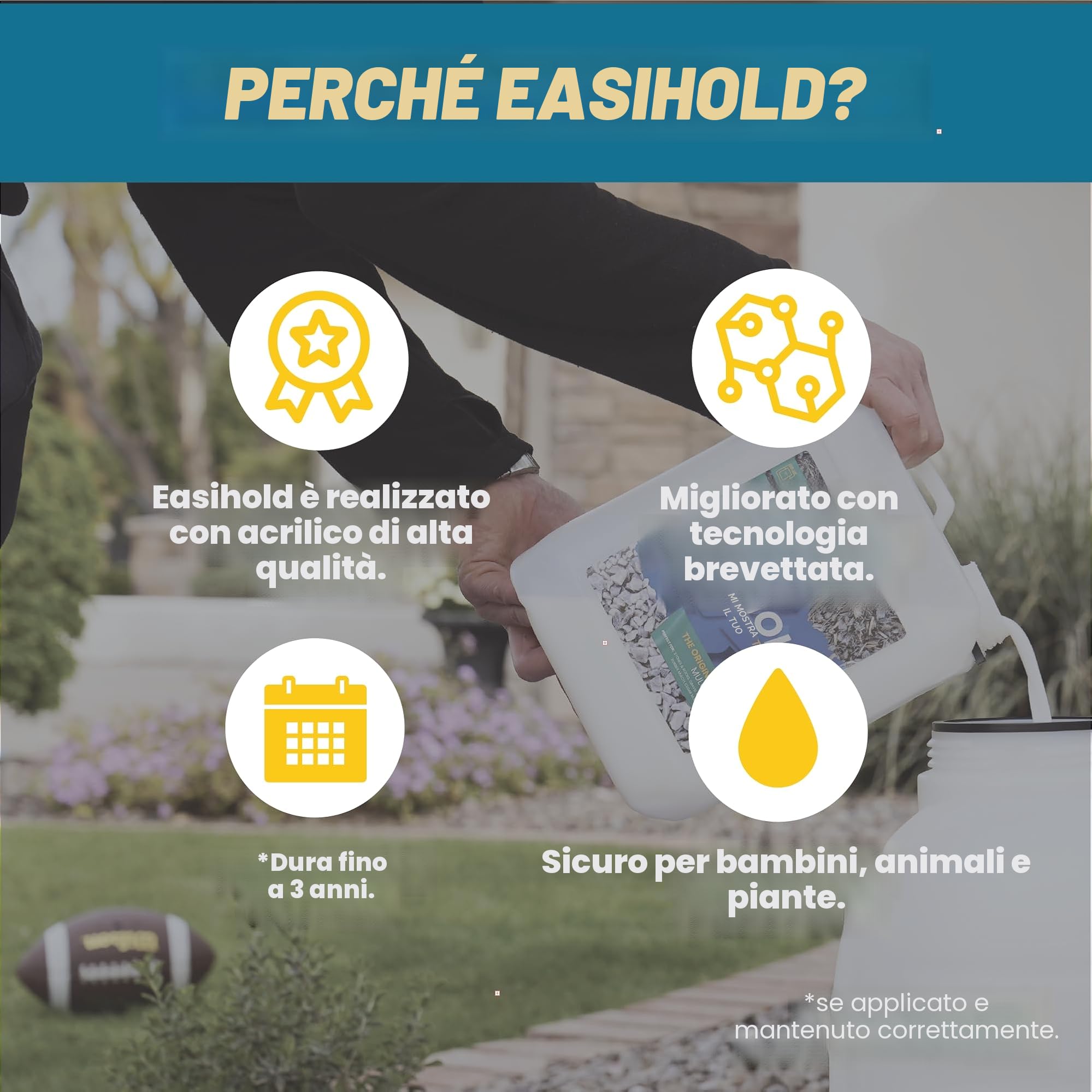 Easihold Rocks - Legante per fissaggio di pietre staccate - 2,5 litri (colata/spruzzo/frullato manuale)