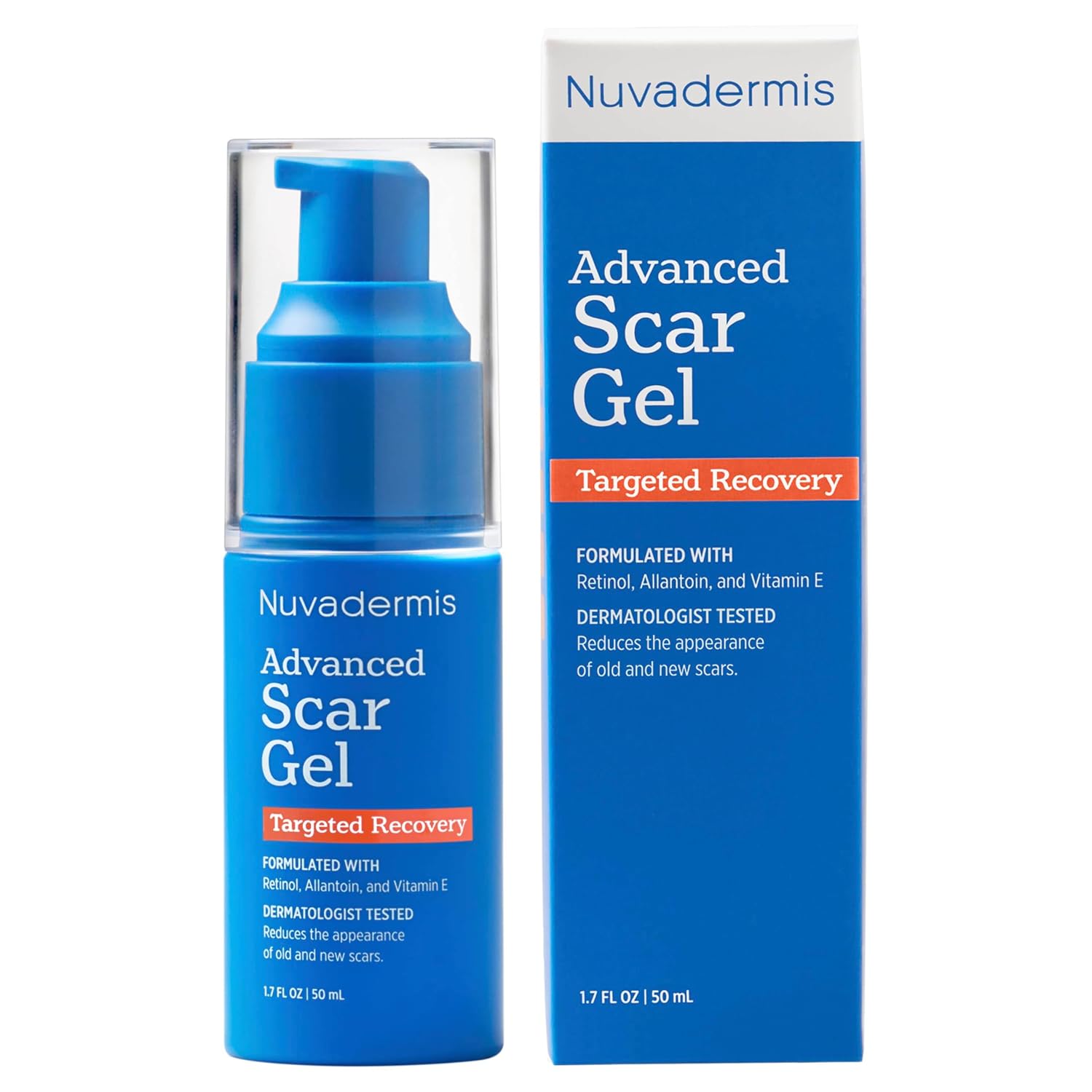 NUVADERMIS Scar Cream Gel for Surgical Scars | Retinol & Vitamin E, 1.7oz