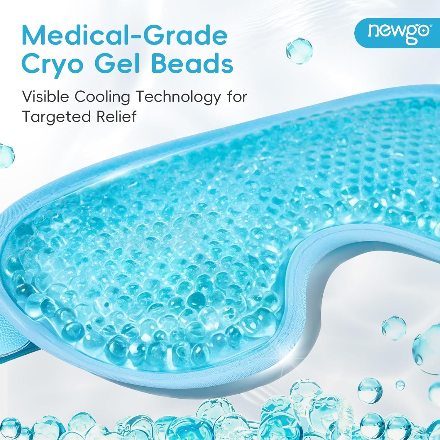 FEXXA Light Blue: Eye Mask Sleeping Reusable Gel Beads Eye Mask For Hot Cold Therapy, Pain Relief Mask And Eye Pillow For Puffy Eyes, Stress Relief, Migraine, Headache And Sinus Pain (Blue) — Amazon image 4