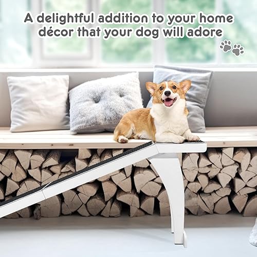 Miniatura 2 de TOFUUMI Rampa para perros para cama, rampa plegable para mascotas, escaleras para perros, rampa, escalones portátiles para perros adecuados para