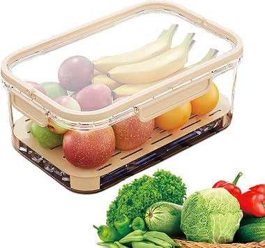 Refrigerator Organizer Box - Clear Food Stackable Handle Case Refrigerator Storage Bin - Snacks, Lettuce, Celery, Ketchup, Meat, Food, Kitchen, Home, Dorm, Pantry, Bar, Buffet, Cabinet