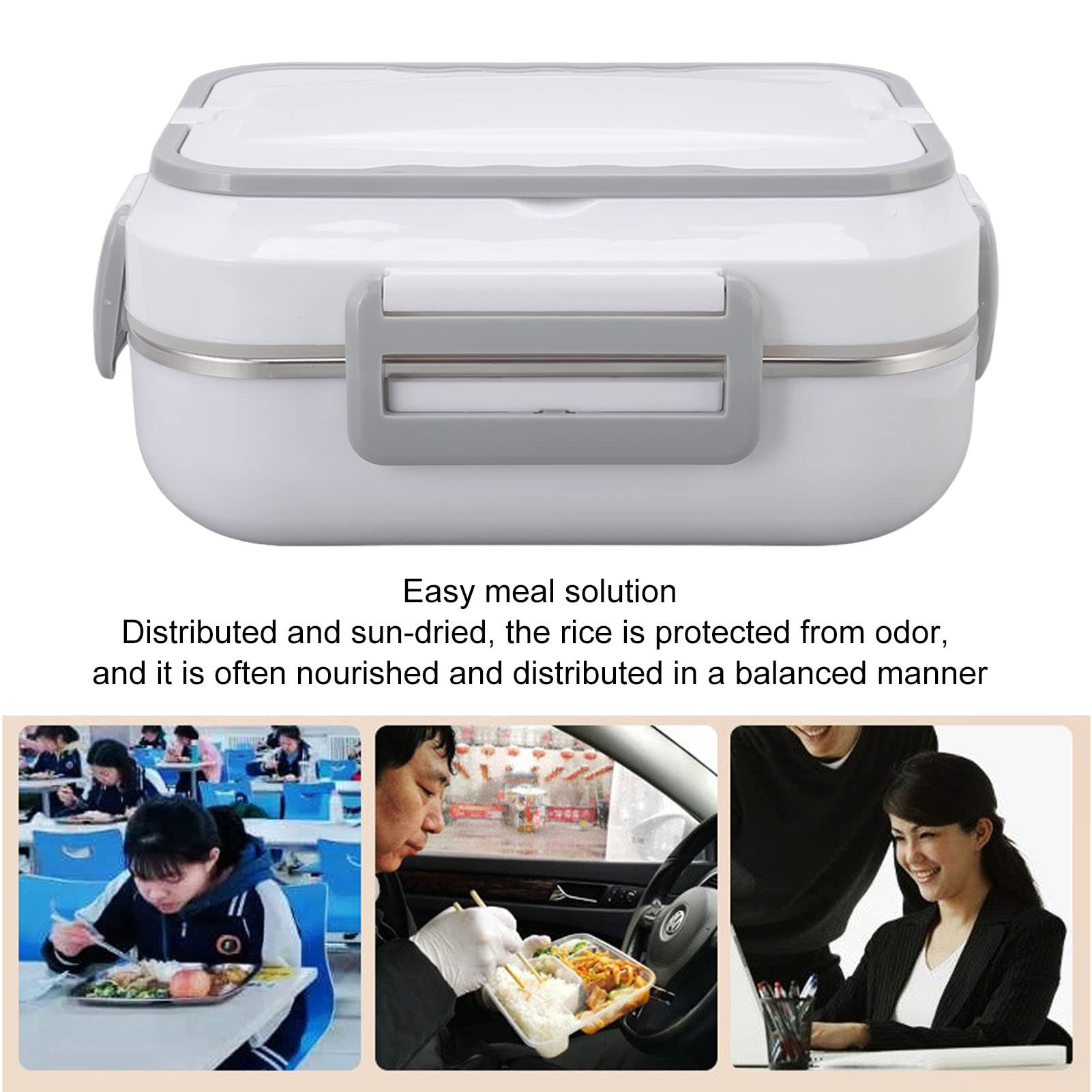 Planchas Del Pelo Fiambrera Eléctrica TRAVELISIMO 1.5L - Calienta Comida 12V /24V/220V - Acero Inoxidable 80W Fiambrera Acero Inoxidable 1 5L - Foto 8