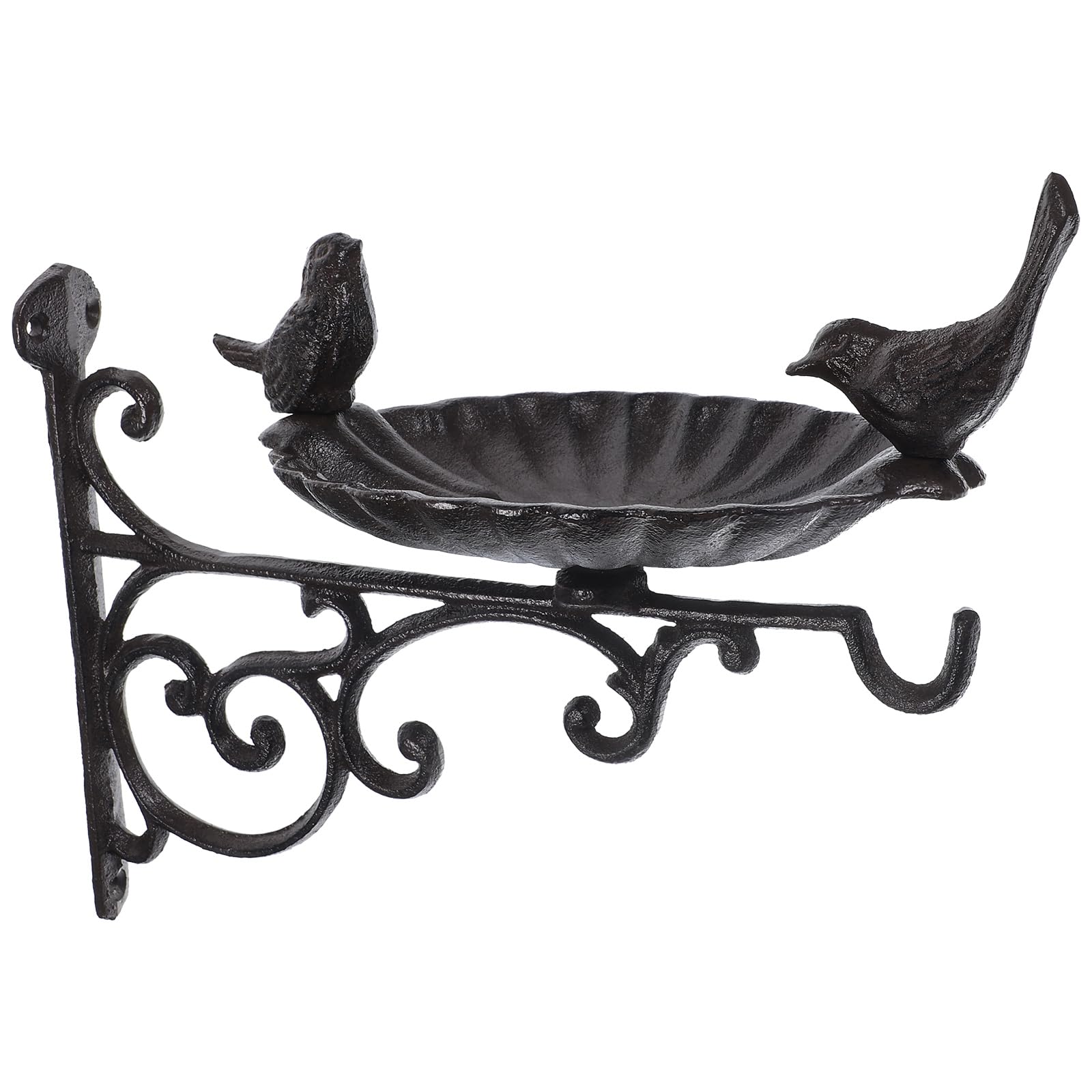 Toddmomy Gancio per Mangiatoia Uccelli da Esterno, Ferro Nero | Montaggio a Parete, per Cestini Sospesi e Vaso Appeso, Finitura Decorativa