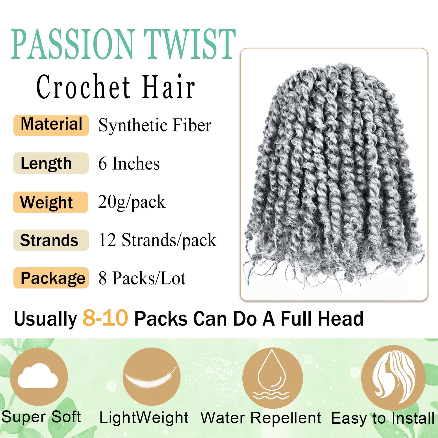 SUN LOCS Pre-Twisted Passion Twist Crochet Hair Extensions