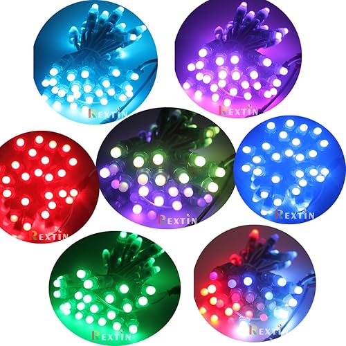 Miniatura 6 de Rextin WS2811 luces LED en tira impermeables RGB completo 12 pulgada DC 5 voltios 50pcs RGB