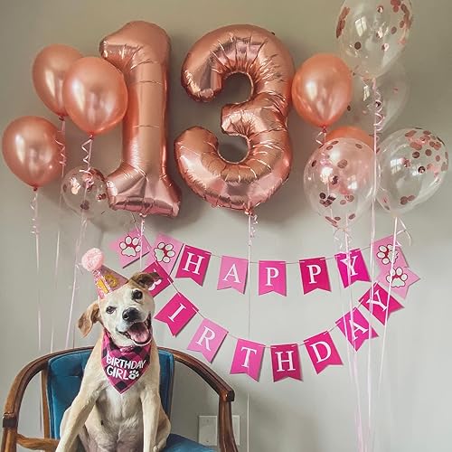 Miniatura 4 de Globos de aluminio de Mylar de oro rosa con el número 18, globos gigantes de 40 pulgadas para niñas, globos de helio de número 1 y 8 de oro rosa