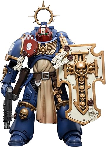 JOYTOY 118 Warhammer 40,000 Figura de acción Ultramarines Bladeguard VeteranBrother Sergeant Proximo Anime Collection Modelo (5 pulgadas)