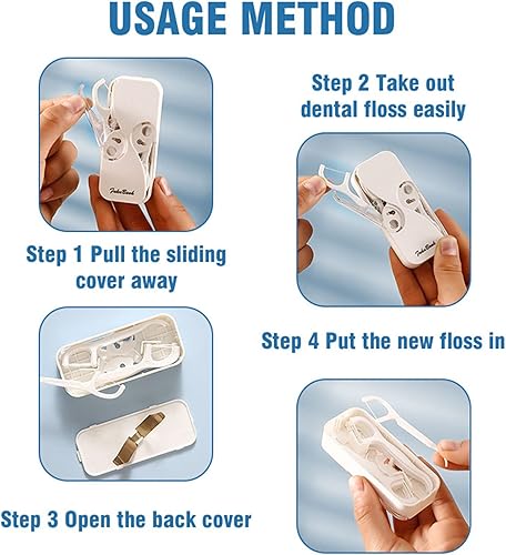 Miniatura 6 de Dispensador de hilo dental portátil, con una caja de hilo dental, dispensador automático de púas de hilo dental para limpieza de dientes,