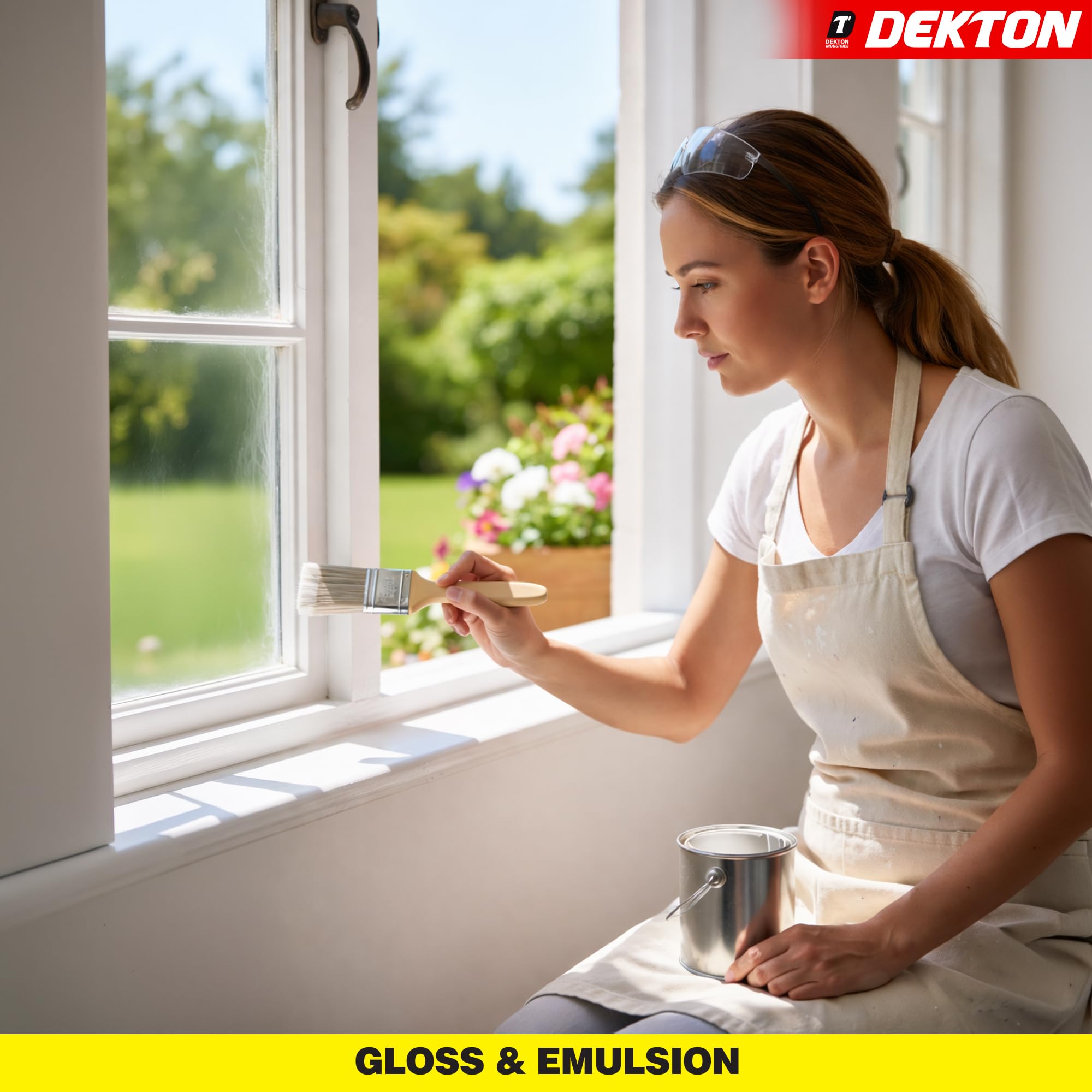 Dekton 5-teiliges professionelles Pinsel-Set – 2,5 cm, 3,8 cm und 5,1 cm Pinsel für ultraglatte Oberfläche, zum Einschneiden, von Türen, Zierleisten und Paneelen, geeignet für Farben auf Wasserbasis