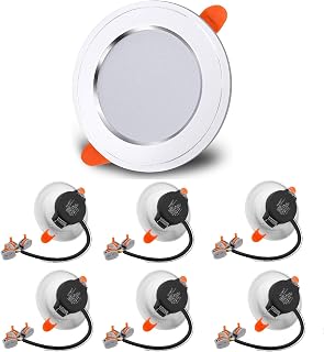 LED Einbaustrahler 7W, 6 Stück Einbauleuchten Spots LED 230V 3000K AC180-265 Deckenspots LED 37mm Einbautiefe Ø80-95mm Bohrlochdurchmesser Warmweiß Deckenstrahler LED für Badezimmer Wohnzimmer
