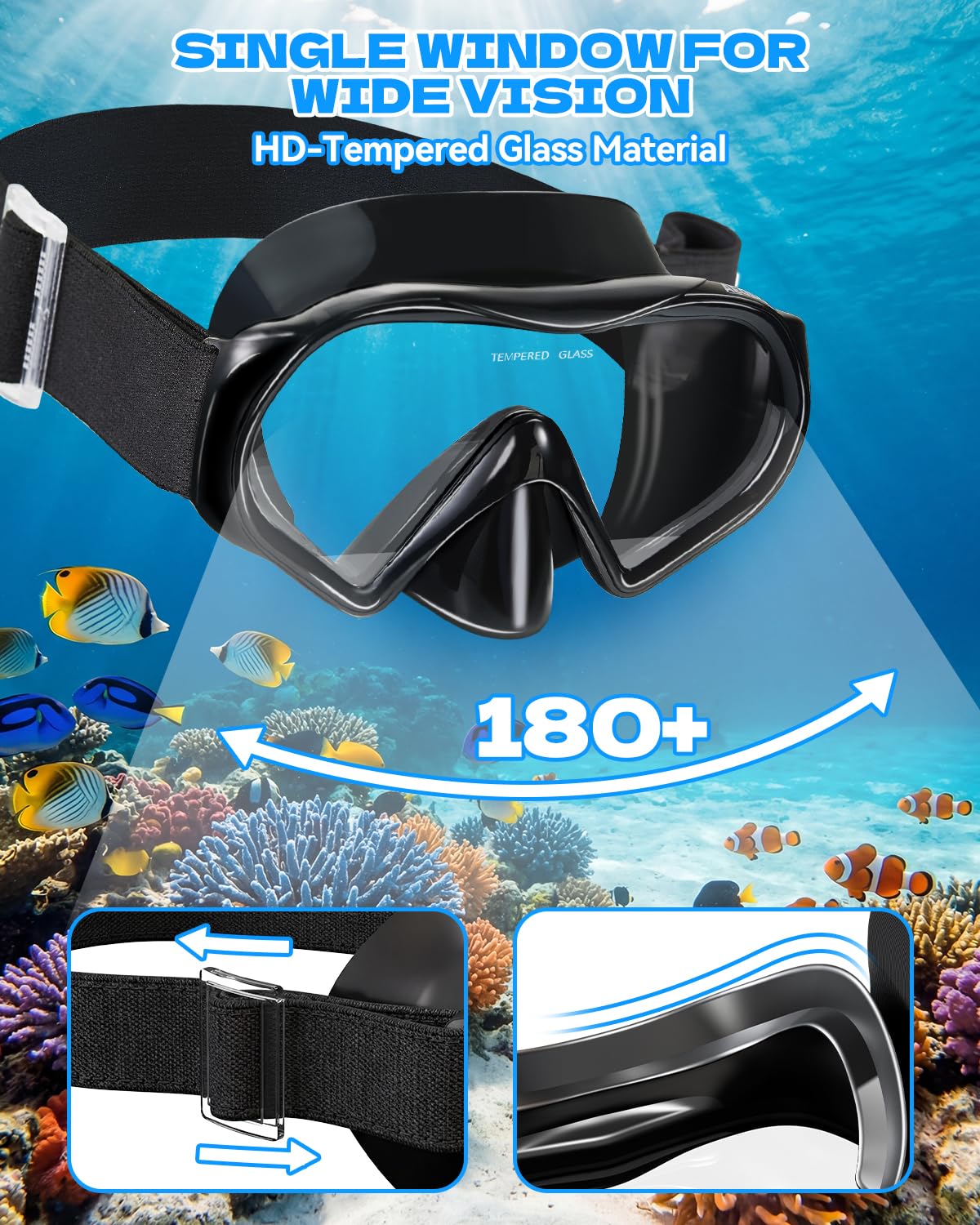Aegend Paquete de 2 gafas de natación, máscara de buceo para adultos, hombres y mujeres, cubierta de nariz, correa de punto suave