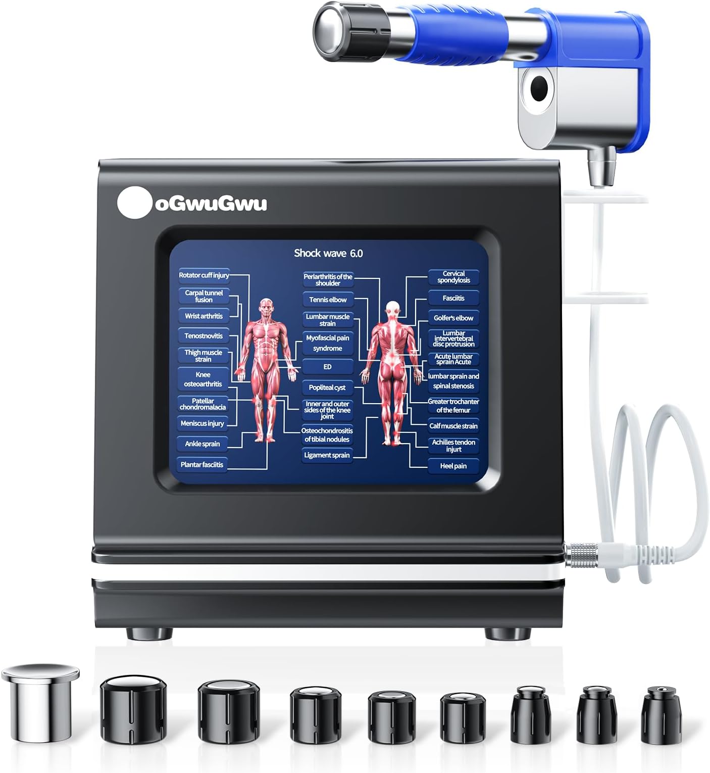 Shockwave Therapy Machine, 10Bar High-Intensity with 29 Pain Relief Modes for Chronic Back/Foot/Elbow Pain, Non-Invasive, 24-Month Protection Plan + Lifetime Free Parts Replacement