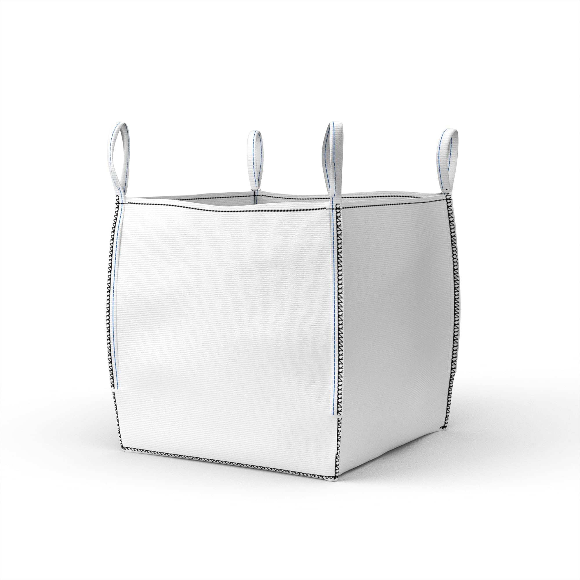 LBK Packaging - 35x FIBC Bulk Bag with 4 lifting handles - Heavy duty bag for building materials or garden waste, Ton Bags, Heavy Duty Waste Bags, 1 Tonne Builders Bags - white - 85 x 85 x 87 cm