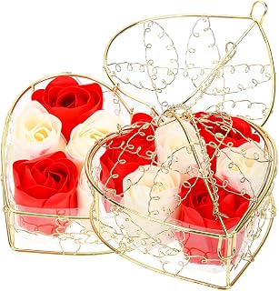 GANAZONO 2 Cajas Jabón Floral Perfumado Caja de Decorativo y Aromático San Valentín Cumpleaños Rosa Artificial con Aroma Suave Hogar