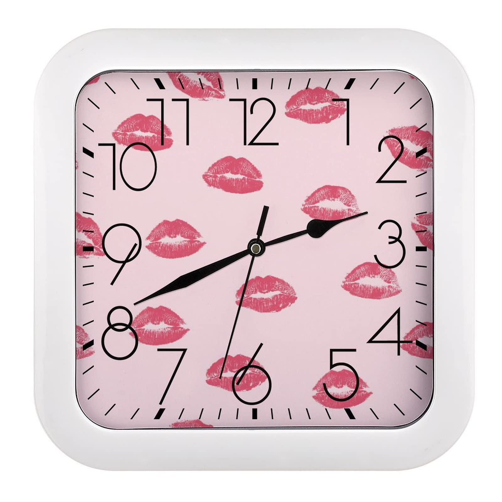 Horloge lèvre rouge décorative à grands chiffres offrant une excellente lisibilité