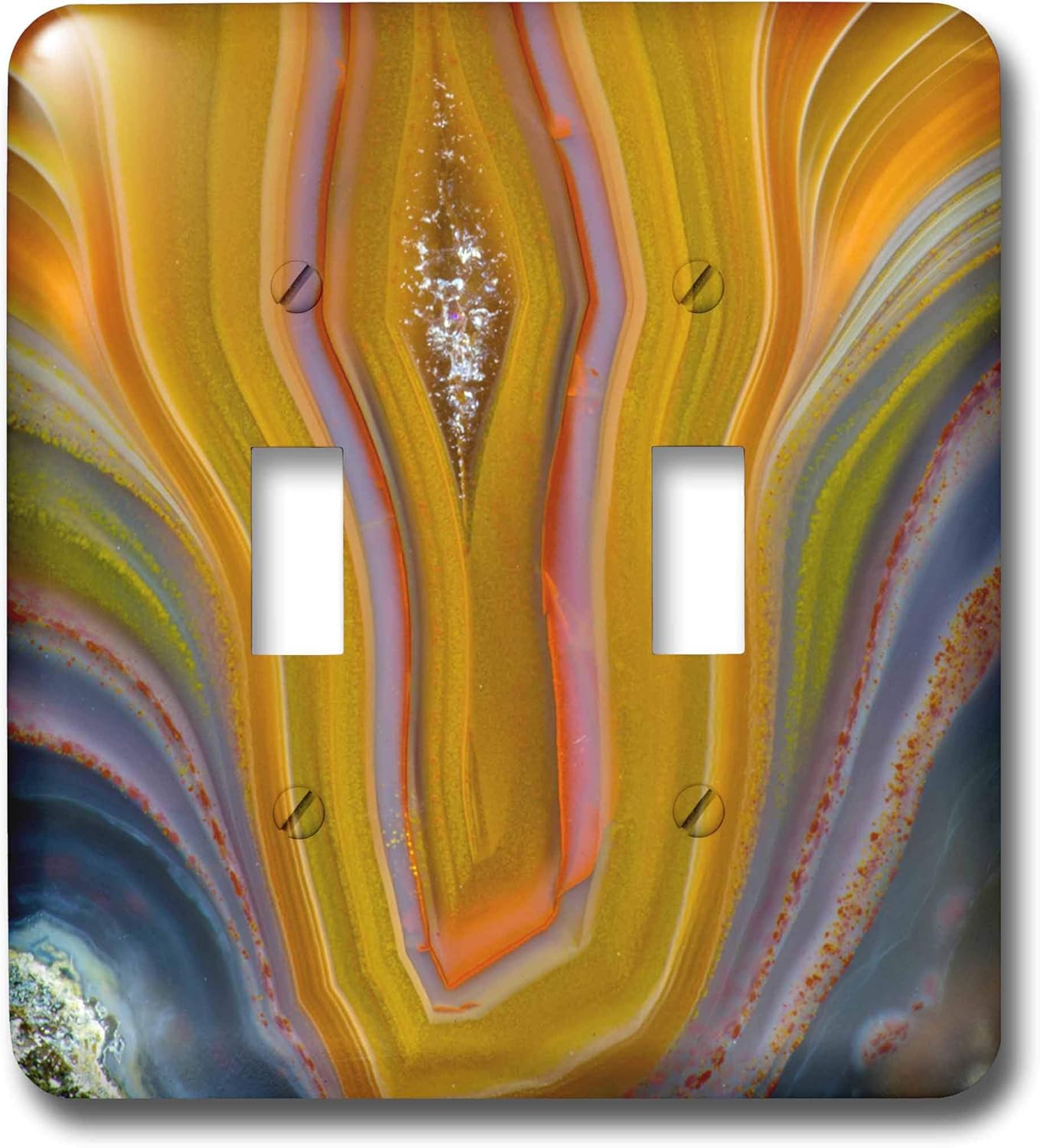 3dRose Banded Agate, Vertical single toggle switch