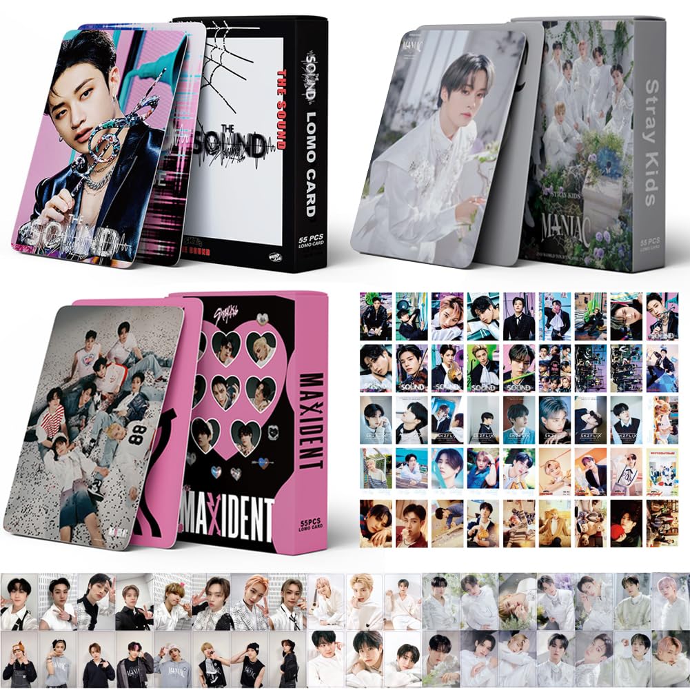 3 Pack/165PCS Stray-K Photocards, Stray-K Lomo Cards SK New Album Postcards Cards Set SK Lomo Card Postcard Birthday Gift Card for Fans
