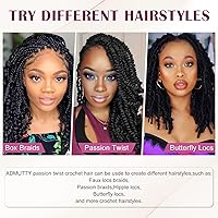 Vista 8 de Cabello de Ganchillo Passion Twist, Cabello Passion Twist de 12 Pulgadas, 8 Paquetes de Cabello Passion Twist Pre-Retorcido, Trenzas de Ganchillo