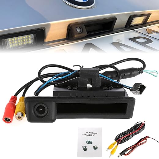 Partol HD Colorful CCD Car Rear View Backup Camera Handle Cam for Old BMW E60 E61 E70 E71 E72 E82 E88 E84 E90 E91 E92 E93 BMW 1 3 5 X5 BMW 3 Series 5 Series BMW X1 X5 X6 320i 335i