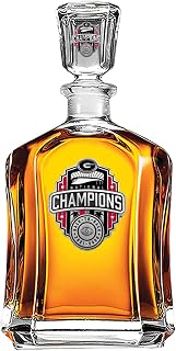Heritage Pewter Georgia Bulldogs 2022 National Championship Capitol Decanter | 24 OZ Whiskey Decanter for Liquor with Airtight Stopper | Expertly Crafted Pewter Glass