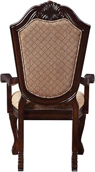 Acme Chateau De Ville Arm Chair (Set-2) in Fabric & Espresso