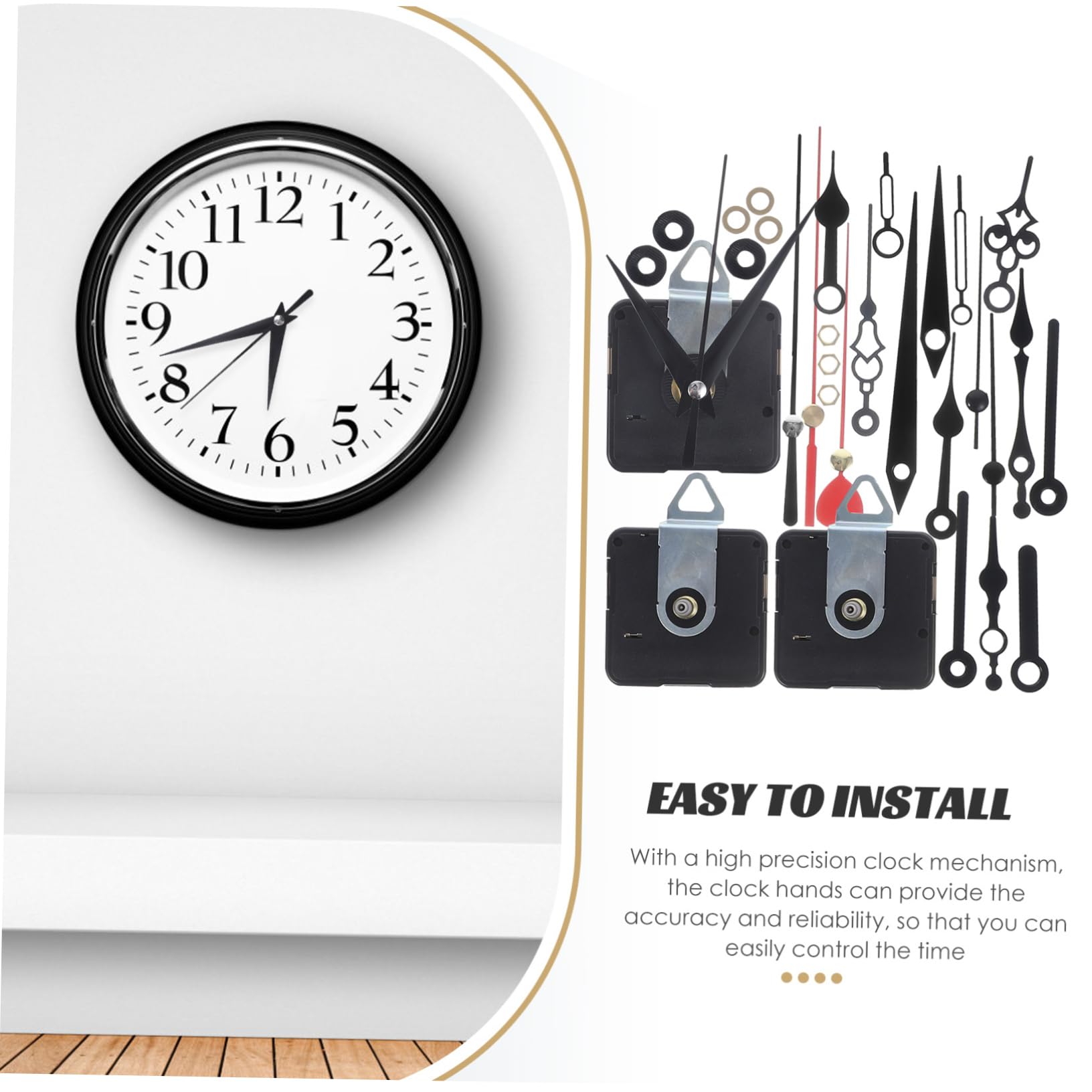 NUOBESTY 4 Sätze Uhrwerk Aus Quarz Leise Dekorative Wanduhr Bausatz Uhrwerk Wanduhr Modern Wanduhr Für Schlafzimmer Uhrenwand Uhrwerk Und Uhrzeiger-kit Wanduhrwerk Legierung