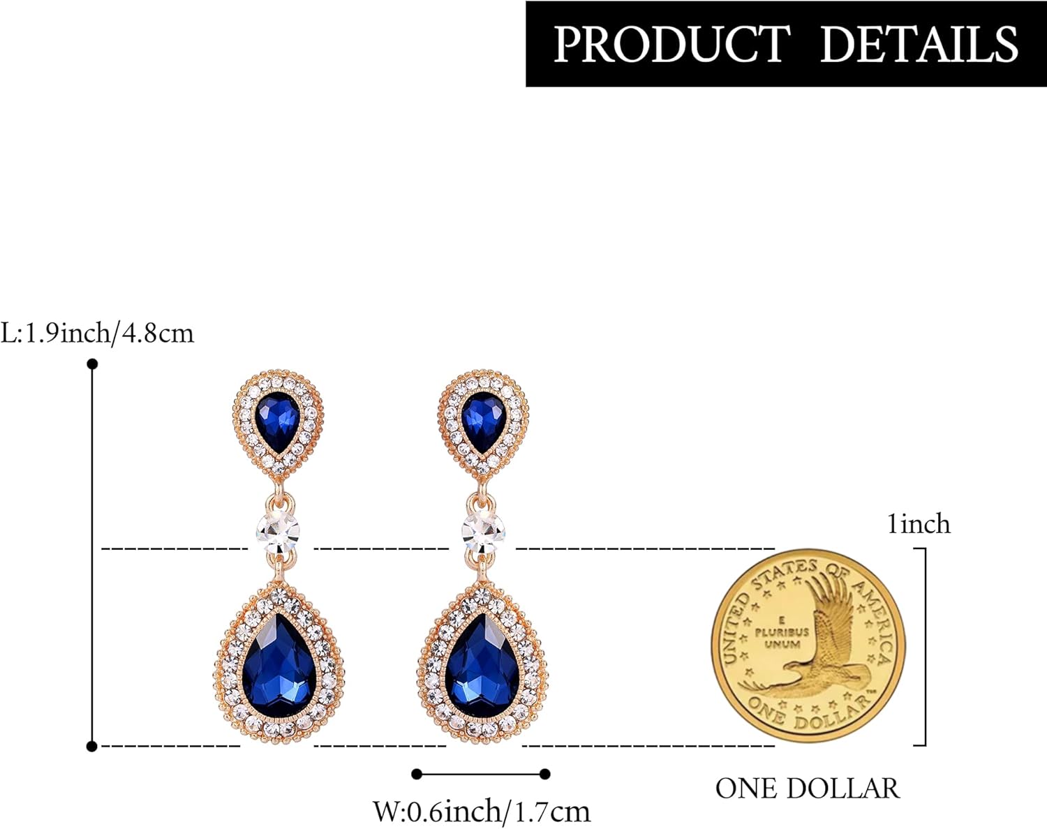 BriLove Women's Wedding Bridal Crystal Teardrop Infinity Figure 8 Dangle Earrings - Image 5