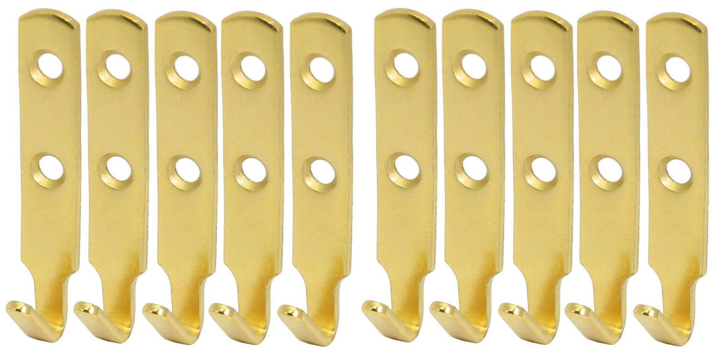 Brass Picture Hook Heavy Duty Large J Style Hanging Mirror Picture Frames (Pack of 10)