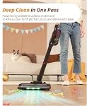 ElecKeys 650W Cordless Vacuum Cleaner for Pet Hair & Hardwood Floors, 55kPa Lightweight Vacuum Cleaners with 65 Mins Runtime, Quiet Stick Vac,Charging Dock, Self-Standing, Foldable Tube