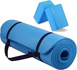 BalanceFrom All Purpose 1/2-Inch Extra Thick High Density Anti-Tear Exercise Yoga Mat with Carrying Strap with Optional Yoga Blocks, Multiple Colors