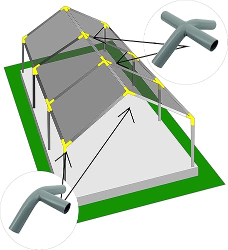 Miniatura 3 de INS Kit de accesorios de toldo de importación de 1 78 pulgadas para conectores de cochera de marco alto, cochera, tienda de campaña, refugio, marcos