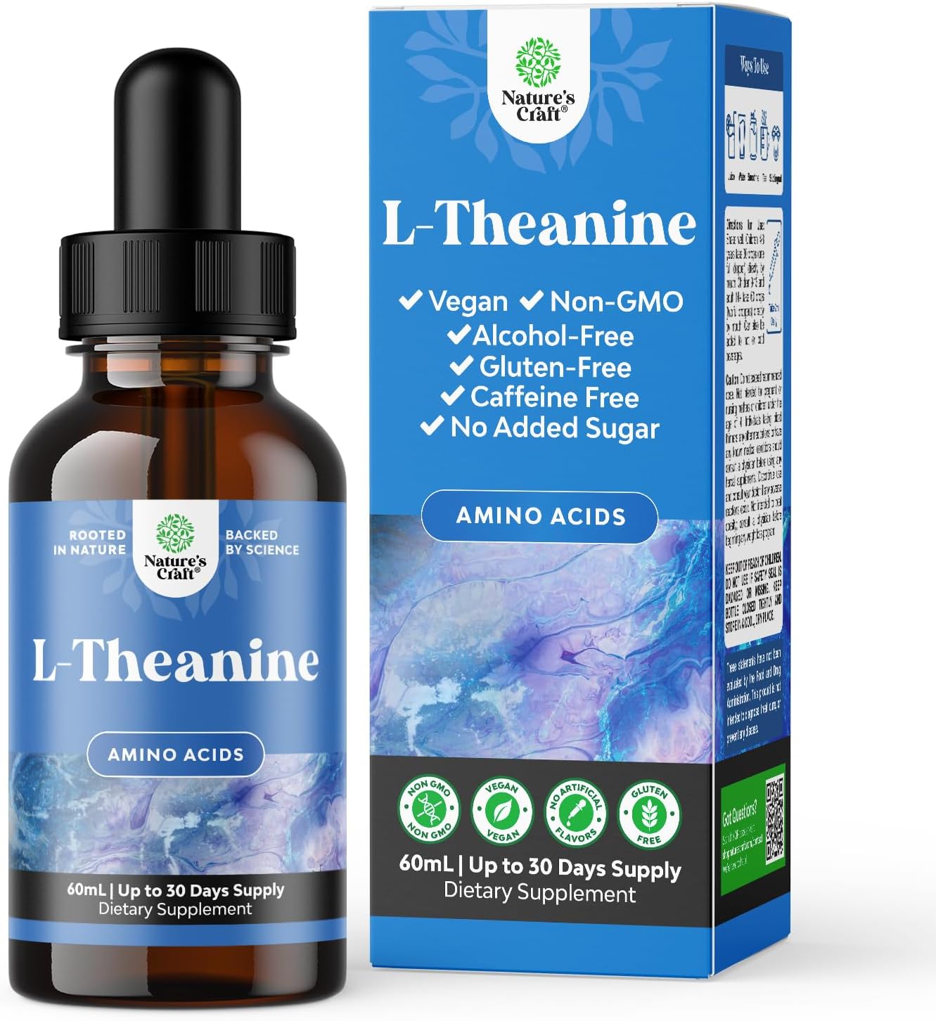 Global Healing Center LTheanine Liquid Drops High Absorption Nootropic with L-Theanine 200mg Per Servi
