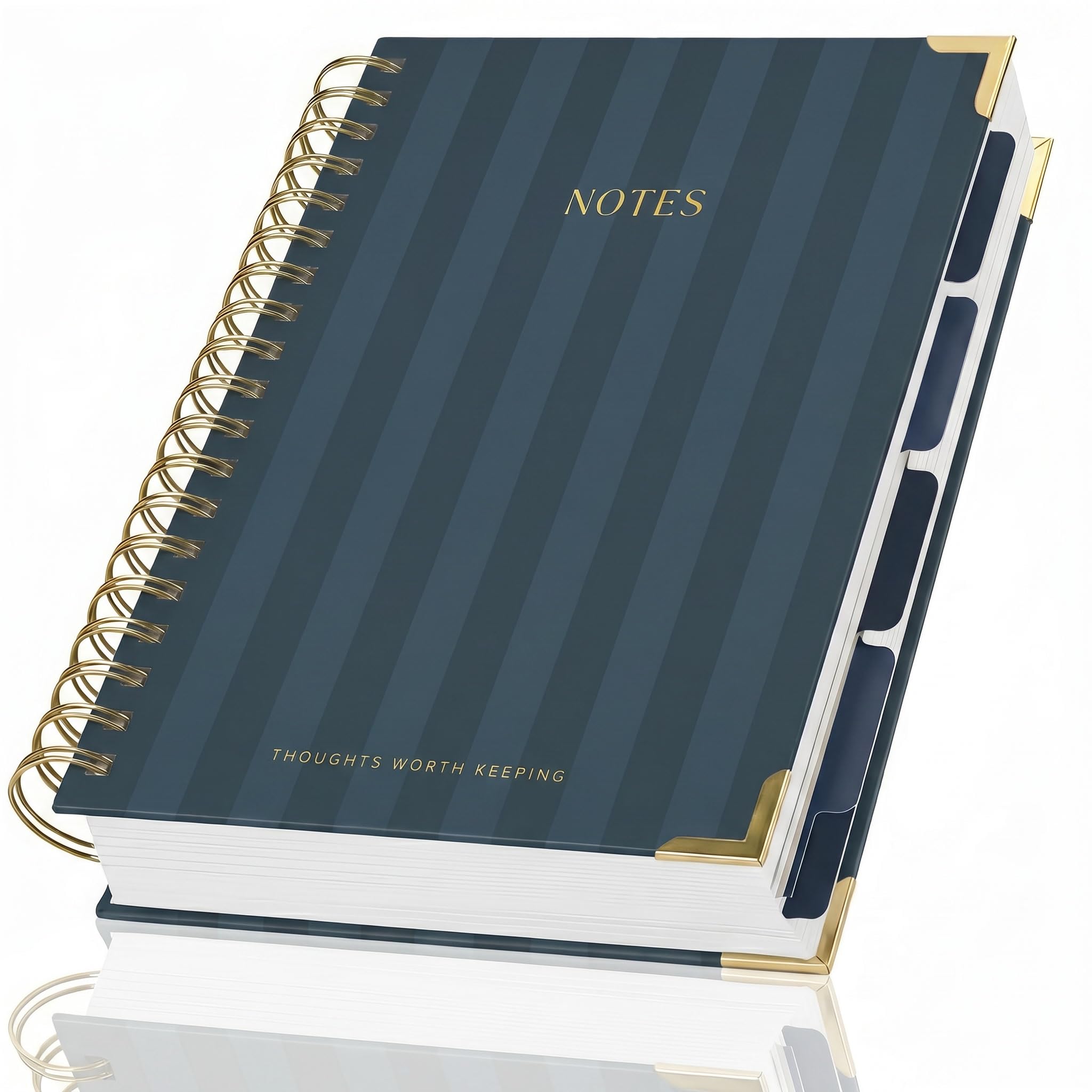 Aesthetic Thick Spiral Notebook With Tabs - Premium Journal For Women Size B5 - College Ruled Note Book With 300 Lined Pages and Dividers - Perfect For Writing And Staying Organized at Work or School