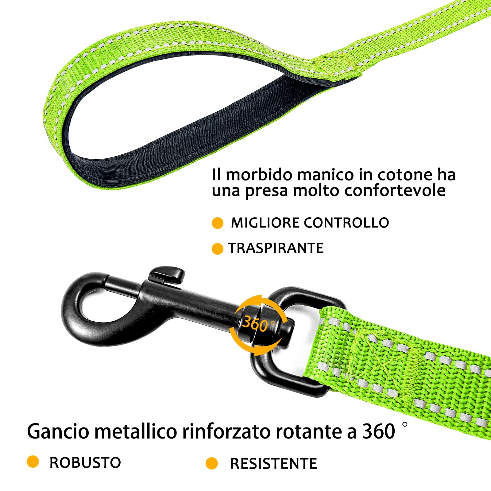 COMSLE Guinzaglio Addestramento per Cani, Lunghina per Cane Cani 3 metri / 5 metri / 10 metri / 15metri / 20metri con Gancio Robusto e Manico Imbotita, Guinzaglio per Cani Piccola e Taglia Grande