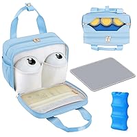 Vista 12 de Bolsa enfriadora de leche materna PIIOSER con paquete de hielo, compatible con sacaleches portátiles y accesorios - Estuche portátil para bombas