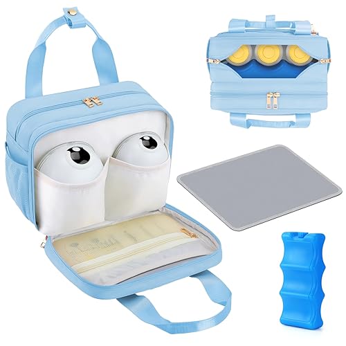 Miniatura 12 de Bolsa enfriadora de leche materna PIIOSER con paquete de hielo, compatible con sacaleches portátiles y accesorios - Estuche portátil para bombas de