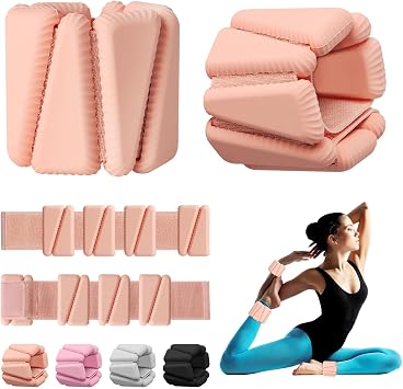 Wrist Weights, Adjustable Wrist Ankle Weights for Women, Wearable Arm & Leg Weights Set of 21 lb Each, Weighted Bangles for Walking, Yoga, Dance, Barre, Gym