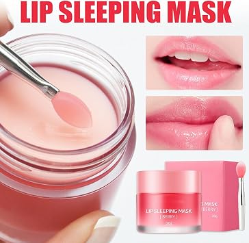 Lip Mask - Lip Sleeping Mask - Lip Sleep Mask Overnight Lip Skincare Lip Oils - Lip Moisturiser for Dry Chapped Peeling Cracked Lips Fades Lip Lines, Lip Balm for Moisture Lip Care